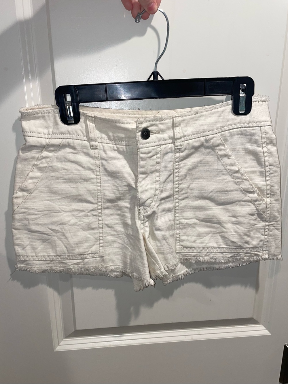 We The Free by Free People white denim cutoff shorts